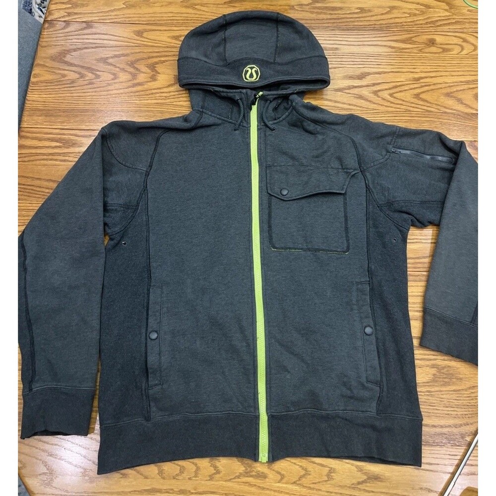 Lululemon Scuba Gray Full Zip Hoodie Jacket Sweatshirt Pocket Mens Size XL